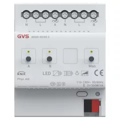   GVS ADUD-02/02.3 KNX univerzális dimmaktor | 2 kimenetes, KNX-Secure