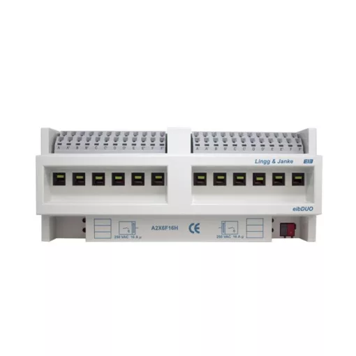 LINGG&JANKE 89204SEC KNX kapcsolóaktor 16 A | 2x6 kimenetes, kézi vezérlés, secure