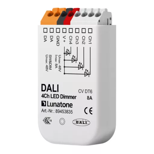 LUNATONE 89453835 DALI-LED-dimmaktor CV DT6 UP | 4-csatornás, 8 A