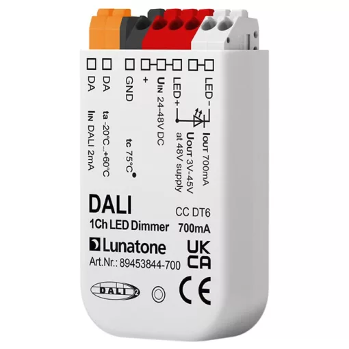 LUNATONE 89453844-700DE DALI-LED-dimmaktor CC DT6 DE | 1 kimenetes, 700 mA