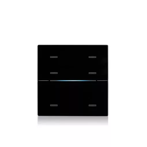 EELECTRON 9025GH06L03 KNX multiszenzor-fedőlap GLASSPAD Line | 6-csatornás, Single, HC06A01KNX-3-hoz | fekete