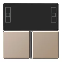   JUNG A4093TSACH Tastensatz F40 Serie A/AS | 3-as gombkészlet Raumcontroller-hez | champagne