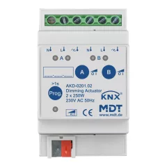   MDT AKD-0201.02 KNX dimmaktor | 2-csatornás, hatásos teljesítménymérés