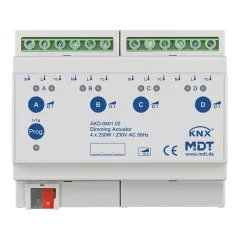   MDT AKD-0401.02 KNX dimmaktor | 4-csatornás, hatásos teljesítménymérés