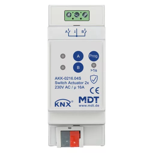 MDT AKK-0216.04S KNX kapcsolóaktor kompakt | 2 kimenetes, Secure