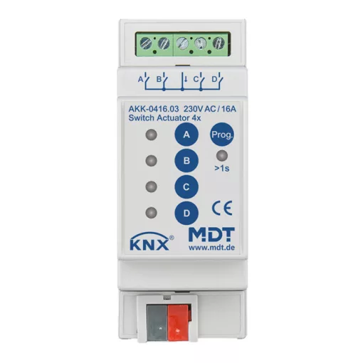 MDT AKK-0416.03 KNX kapcsolóaktor kompakt | 4-csatornás