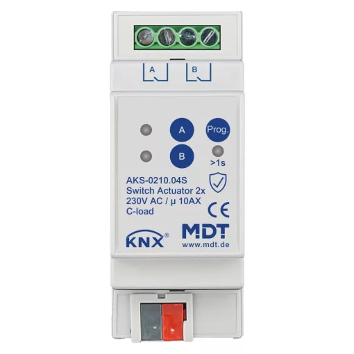 MDT AKS-0210.04S KNX kapcsolóaktor Standard 10 A | 2 kimenetes, Secure