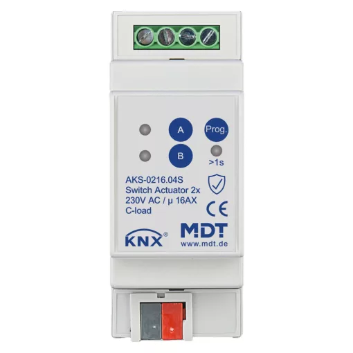 MDT AKS-0216.04S KNX kapcsolóaktor Standard 16 A | 2 kimenetes, Secure