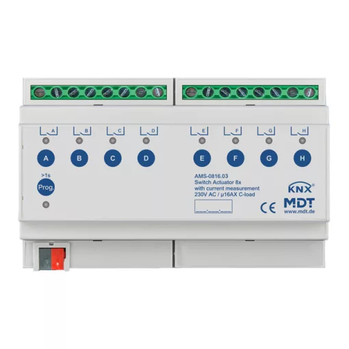 MDT AMS-0816.03 KNX kapcsolóaktor Standard áramméréssel v3 | 8 kimenetes