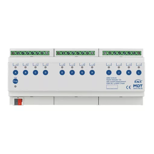 MDT AMS-1216.03 KNX kapcsolóaktor Standard áramméréssel v3 | 12 csatornás