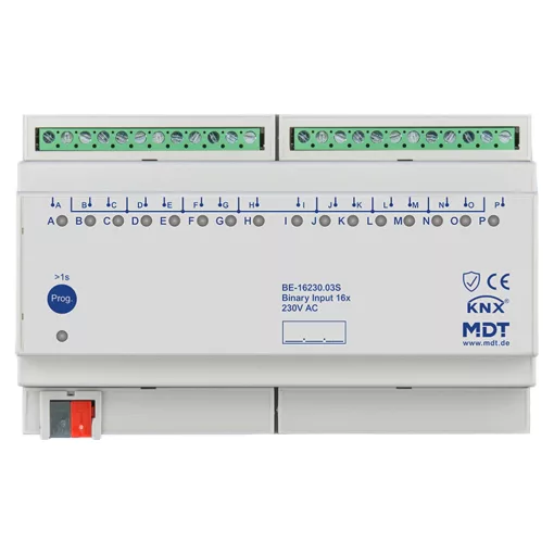 MDT BE-16230.03S KNX Bináris bemenet 230 V | 16-csatornás, Secure
