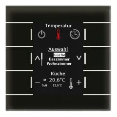   MDT BE-GBZS.01S KNX üveg kezelőközpont Smart | üveg fekete/fekete