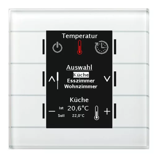 MDT BE-GBZW.01 KNX üveg kezelőközpont Smart | tiszta fehér fényes