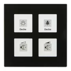   MDT BE-GT04S.01 KNX Üveg érintőpanel Plus | 4-csatornás | fekete üveg