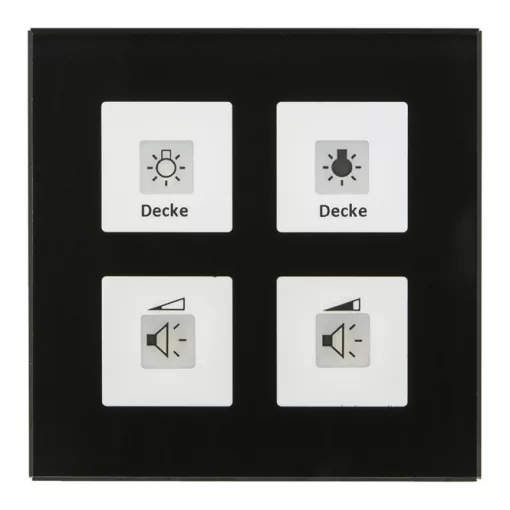 MDT BE-GT04S.01 KNX Üveg érintőpanel Plus | 4-csatornás | fekete üveg