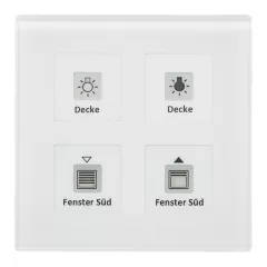   MDT BE-GT04W.01 KNX üveg érintőgomb Plus | 4-csatornás | fehér üveg