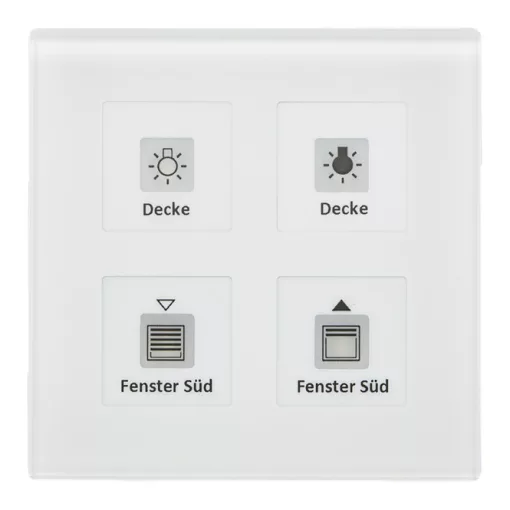 MDT BE-GT04W.01 KNX üveg érintőgomb Plus | 4-csatornás | fehér üveg