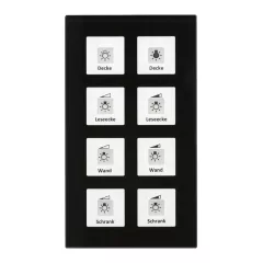   MDT BE-GT08S.01 KNX Üveg érintőpanel Plus | 8-csatornás | fekete üveg