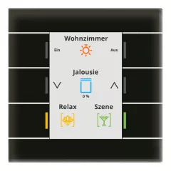   MDT BE-GT20S.02S KNX üveg érintős kapcsoló II Smart | Standard | fekete/fekete üveg