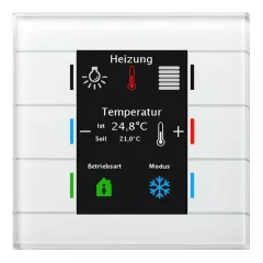   MDT BE-GT2TW.02 KNX Üveg Érintőgomb II Smart | Hőmérsékletérzékelő | fehér üveg