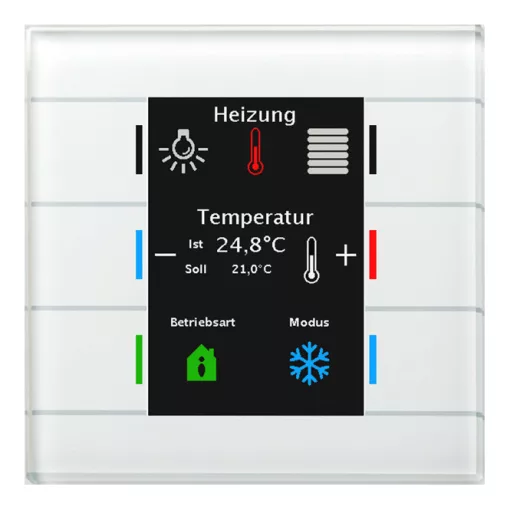 MDT BE-GT2TW.02 KNX Üveg Érintőgomb II Smart | Hőmérsékletérzékelő | fehér üveg