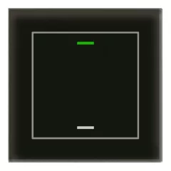  MDT BE-GTL1TS.01S KNX üveg érintő II Light hőmérsékletérzékelővel | 1-csatornás, semleges | fekete/fekete üveg