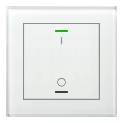   MDT BE-GTL1TW.B1 KNX Üveg érintőpanel II Light hőmérsékletérzékelővel | 1-csatornás, IO-szimbólum | fehér üveg