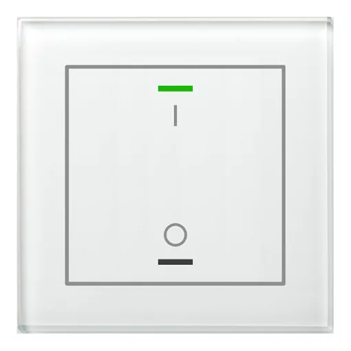 MDT BE-GTL1TW.B1 KNX Üveg érintőpanel II Light hőmérsékletérzékelővel | 1-csatornás, IO-szimbólum | fehér üveg