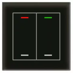   MDT BE-GTL20S.01S KNX Üveg érintőpanel II Light | 2-csatornás, semleges | fekete/fekete üveg