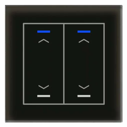 MDT BE-GTL20S.A1S KNX Üveg érintőpanel II Light | 2-csatornás, nyilak | üveg fekete/fekete