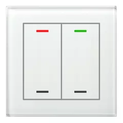   MDT BE-GTL20W.01 KNX Üveg érintőpanel II Light | 2-csatornás, semleges | fehér üveg