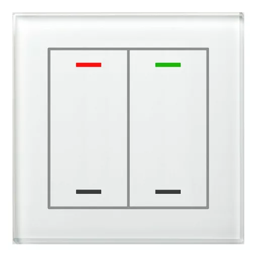 MDT BE-GTL20W.01 KNX Üveg érintőpanel II Light | 2-csatornás, semleges | fehér üveg