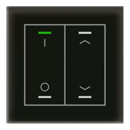 MDT BE-GTL2TS.D1S KNX Üveg érintőpanel II Light hőmérsékletérzékelővel | 2-csatornás, IO, nyilak | üveg fekete/fekete