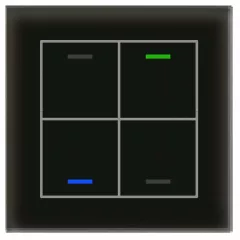   MDT BE-GTL40S.01S KNX Üveg érintőpanel II Light | 4-csatornás, semleges | fekete/fekete üveg