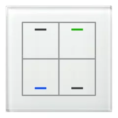   MDT BE-GTL40W.01 KNX üveges nyomógomb II Light | 4-csatornás, semleges | fehér üveg