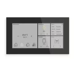   MDT BE-GTS06TS.01S KNX Üveg Touch Smart | Standard | fekete üveg