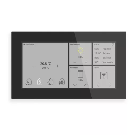 MDT BE-GTS06TS.01S KNX Üveg Touch Smart | Standard | fekete üveg