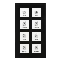   MDT BE-GTT8S.01 KNX Üveg érintőpanel Plus | 8-csatornás, hőmérsékletérzékelő | fekete üveg