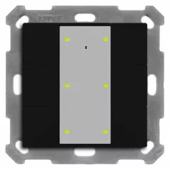   MDT BE-TA55T606.02 KNX tapintásérzékelő Plus hőmérsékletérzékelővel, süllyesztett, v2 | 6-csatornás | fekete matt