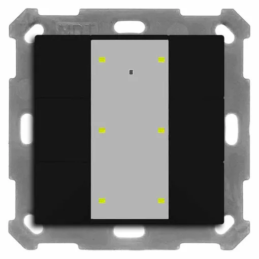 MDT BE-TA55T606.02 KNX tapintásérzékelő Plus hőmérsékletérzékelővel, süllyesztett, v2 | 6-csatornás | fekete matt