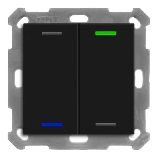 MDT BE-TAL550206.01 KNX tapintásérzékelő Light 55 | 2-csatornás, semleges | matt fekete