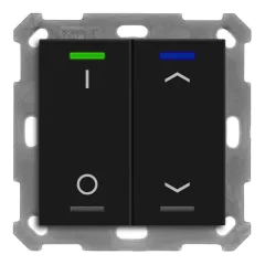   MDT BE-TAL550206.D1 KNX tapintásérzékelő Light 55 | 2-csatornás, IO, nyilak | fekete matt
