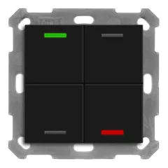   MDT BE-TAL550406.01 KNX tapintásérzékelő Light 55 | 4-csatornás, semleges | matt fekete