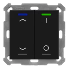   MDT BE-TAL55T206.C1 KNX tapintásérzékelő Light 55 hőmérsékletérzékelővel | 2-csatornás, nyilak, IO | fekete matt