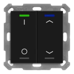   MDT BE-TAL55T206.D1 KNX tapintásérzékelő Light 55 hőmérsékletérzékelővel | 2-csatornás, IO, nyilak | matt fekete