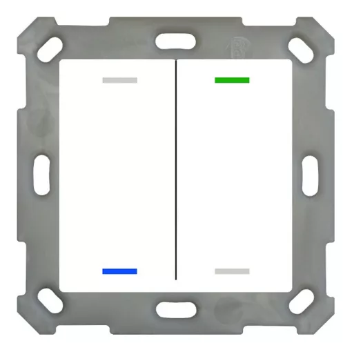 MDT BE-TAL55T2.01 KNX tapintásérzékelő Light 55 hőmérsékletérzékelővel | 2-csatornás, semleges | fényes tiszta fehér