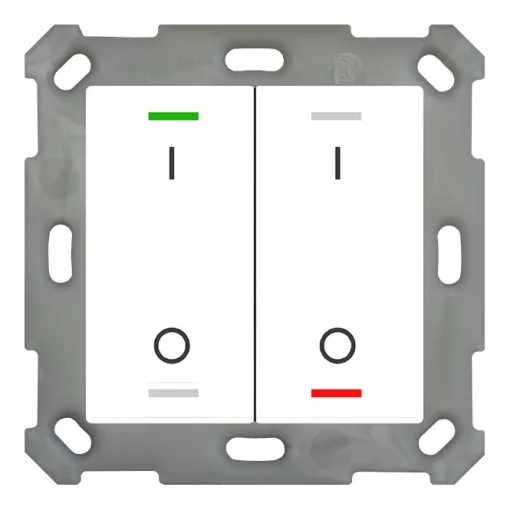 MDT BE-TAL55T2.B1 KNX tapintásérzékelő Light 55 hőmérsékletérzékelővel | 2-csatornás, IO-szimbólum | tiszta fehér fényes