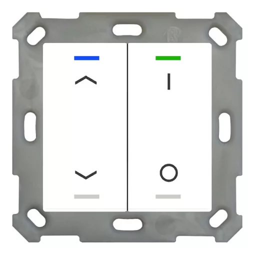 MDT BE-TAL55T2.C1 KNX tapintásérzékelő Light 55 hőmérsékletérzékelővel | 2-csatornás, nyilak, IO | tisztafehér fényes