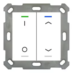   MDT BE-TAL55T2.D1 KNX tapintásérzékelő Light 55 hőmérsékletérzékelővel | 2-csatornás, IO nyilak | fényes tisztafehér