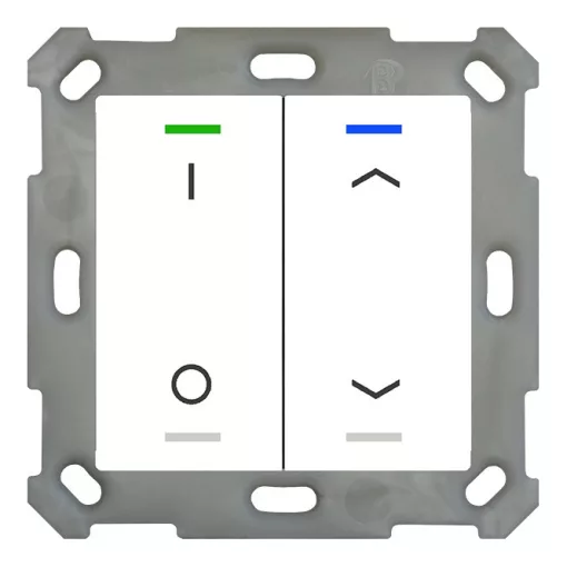 MDT BE-TAL55T2.D1 KNX tapintásérzékelő Light 55 hőmérsékletérzékelővel | 2-csatornás, IO nyilak | fényes tisztafehér